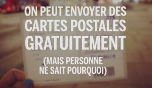 Il est possible d'envoyer des cartes postales gratuitement, mais personne ne sait pourquoi