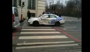 Accident avec un véhicule de police Rue de la Loi