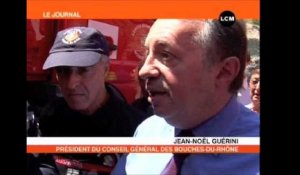 Guérini se rend sur les lieux de l'incendie