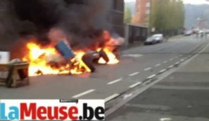 Manifestation des pompiers de Liège