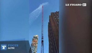 Une grue chute à New York : les images de la construction avant l'accident