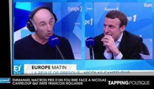 Emmanuel Macron : Son fou rire sur Europe 1 face à l'imitation de François Hollande par Nicolas Canteloup