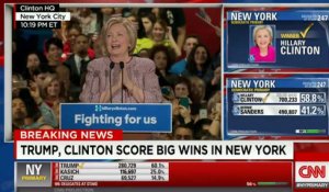 Les victoires de Trump et Clinton dans la primaire new-yorkaise, vues par les télés US