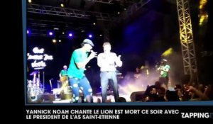Yannick Noah chante Le lion est mort ce soir avec le président de l'AS Saint-Etienne