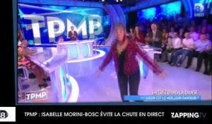 TPMP : Isabelle Morini-Bosc évite de justesse une chute en direct (Vidéo)