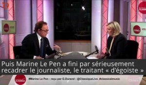«Égoïste» : quand Marine Le Pen mouche Guillaume Durand