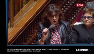 Loi travail : Des sénateurs communistes manifestent en pleine séance face à Manuel Valls (vidéo)