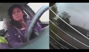 Une femme a une réaction très étonnante alors qu'elle subit un violent accident de la route (vidéo)