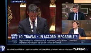 Un présentateur de BFMTV reçoit un agressif texto du cabinet de Manuel Valls en plein direct
