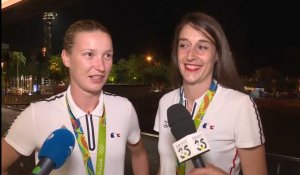 JO 2016 - Handball(F): réactions de A. Leynaud et C. Ayglon-Saurina sur la médaille d'argent de l'équipe de France