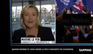 FN : Quand Marine Le Pen et Jean-Marie Le Pen s'amusent en chansons (Vidéo)