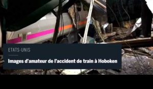 Accident de train d'Hoboken : images amateures du train crashé