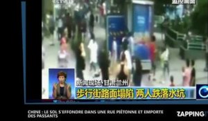 Chine : Le sol s'effondre dans une rue piétonne et emporte des passants