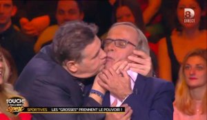 Touche pas à mon sport (D8) : Pierre Ménès embrasse Dominique Grimault en direct