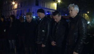 Attentats à Paris: U2 se recueillle au Bataclan