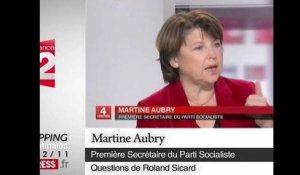 Martine Aubry : "Nicolas Sarkozy a tout cédé à Angela Merkel"
