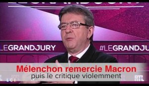 Melenchon remercie Macron puis le critique violemment