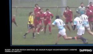 Rugby : Un joueur italien projette violemment une femme arbitre au sol, les images chocs !