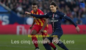 Les cinq derniers matchs PSG-Lens