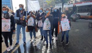 Les travailleurs du secteur de l'enfance en grève à Bruxelles