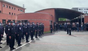 Hommage aux policiers morts pour la France au commissariat de Lens
