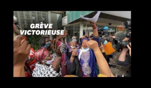 Fin de grève victorieuse pour les femmes de chambre de l'hôtel Ibis-Batignolles à Paris