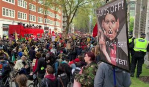 Londres: manifestation "Kill the Bill" devant le ministère de l'Intérieur