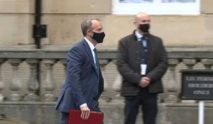 Londres : Dominic Raab arrive à la réunion des chefs de la diplomatie du G7