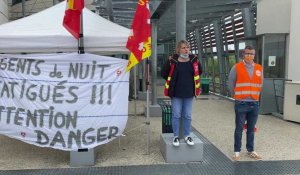 Des agents de nuit à l'hôpital de Calais manifestent, épuisés