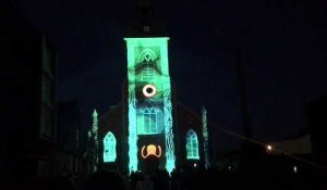 Vidéo mapping sur des églises du Douaisis