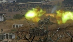 Riposte de l'armée israélienne après des tirs de roquettes du Hezbollah