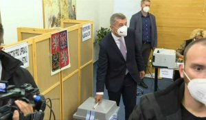 Le Premier ministre tchèque Andrej Babis vote aux élections législatives