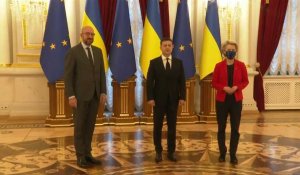 Le président Zelensky, von der Leyen et Michel se rencontrent à Kiev