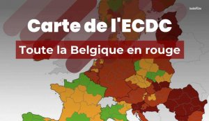 Carte de l'ECDC : toute la Belgique en rouge