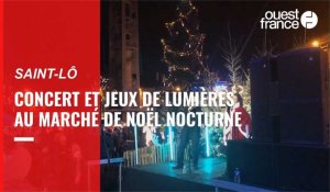 VIDÉO. À Saint-Lô, des jeux de lumières illuminent le marché de Noël nocturne