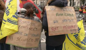 À Lyon, manifestation du personnel hospitalier et social