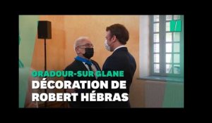 À Oradour-sur-Glane, Macron décore Robert Hédras, le dernier survivant