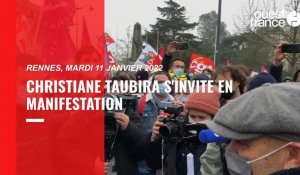 À Rennes, Christiane Taubira s'invite à la manifestation du médico-social