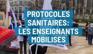 Manifestation des enseignants contre les protocoles sanitaires