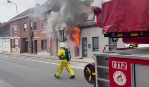 Violent incendie rue de Roubaix à  Mouscron