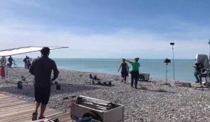 Tournage d'un téléfilm sur la plage de Cayeux-sur-Mer