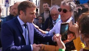 Présidentielle en France: Macron en campagne arrive dans les Hauts-de-France, en terres lepénistes