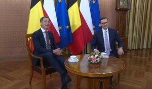 Pologne: le Premier ministre Mateusz Morawiecki accueille son homologue Belge Alexander de Croo