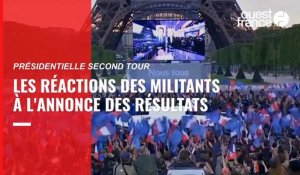 VIDÉO. Présidentielle : la joie des supporters d'Emmanuel Macron, déception et drapeaux en berne dans le camp de Marine Le Pen