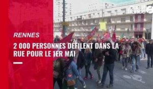 VIDÉO. Manifestation du 1er Mai : 2 000 personnes dans la rue à Rennes
