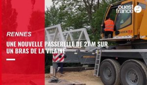 VIDÉO. Une nouvelle passerelle piétonne installée entre Rennes et Cesson