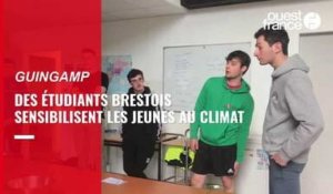 À Guingamp, des étudiants brestois sensibilisent les jeunes sur le climat