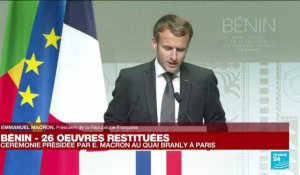 REPLAY- Emmanuel Macron s'exprime sur la restitution des œuvres d'art au Bénin