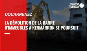 VIDÉO. À Douarnenez, la déconstruction de la barre d'immeubles à Kermarron se poursuit