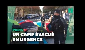 À Paris, un camp de migrants brièvement installé sur la place de l'Hôtel de ville